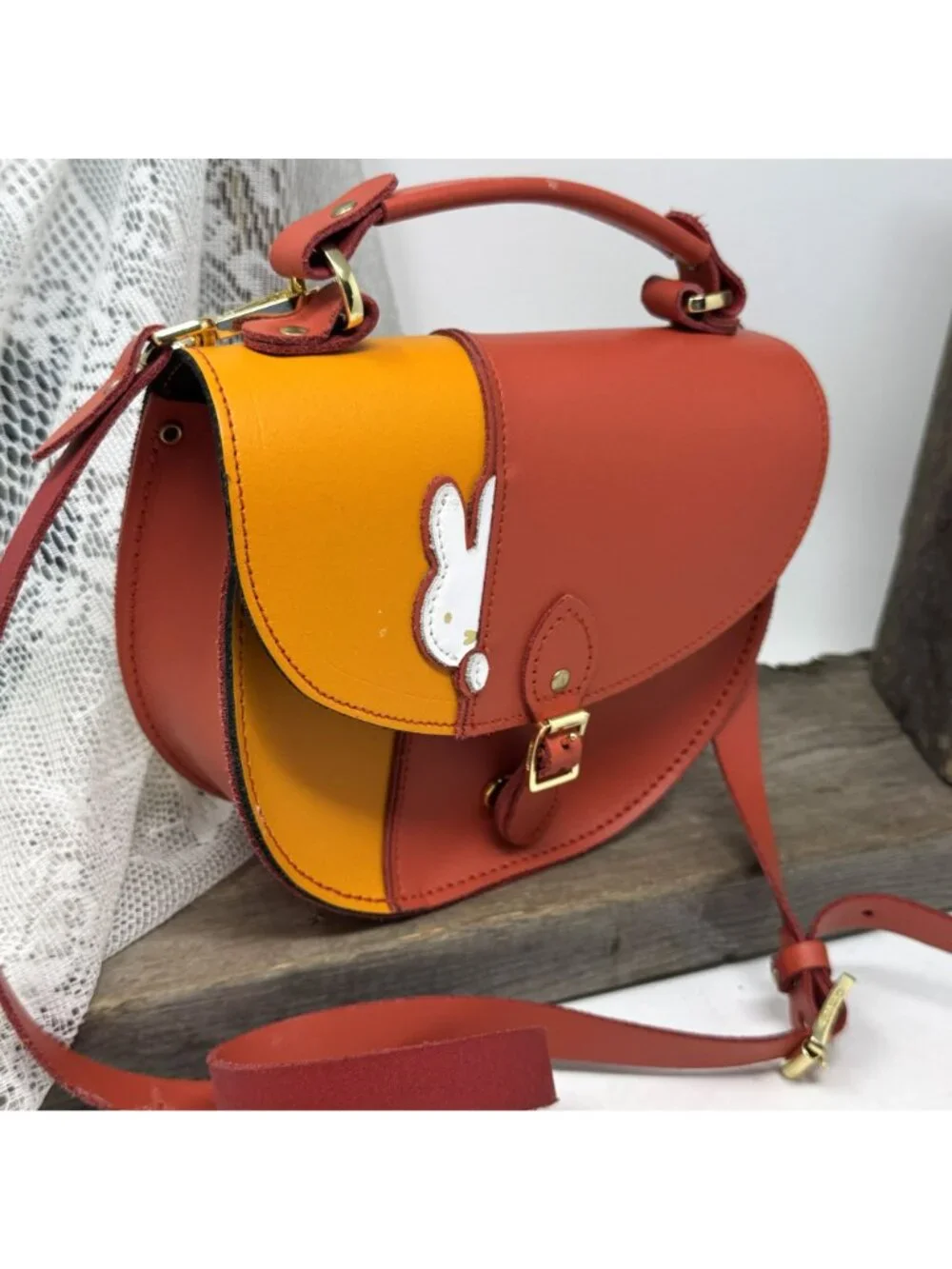 Hiding Miffy Isla by Cambridge Satchel Company Leather Carrot Orange Purse